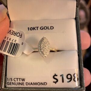 10kt gold diamond ring 1/5 cttw genuine diamond new in box